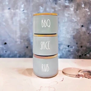 Rae Dunn RUB BBQ SPICE Stackable Canister Set - Picture 1 of 4