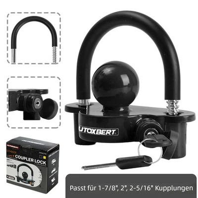 50mm Anhängerschloss Anhänger Anhängerkupplung Diebstahlschutz Kupplungsschloss - Bild 1 von 4