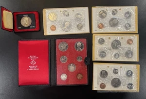 LOT OF (5) CANADA PROOF LIKE SETS + 1972 CANADA SILVER DOLLAR - Picture 1 of 2