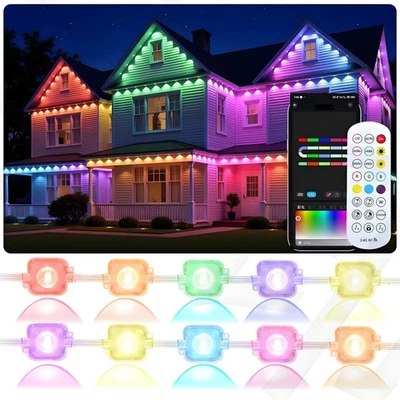 15-60M Smart RGB Eave Lights App Remote IP67 Permanent Outdoor LED String Lights - Image 1 of 4