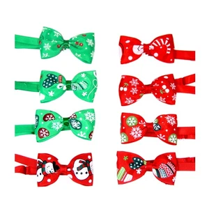 8 Pcs Dog Bow Ties for Small Dogs Accessories Adjustable Pet Necktie - Picture 1 of 12