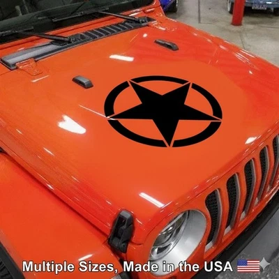 Hood Military Star for Jeep Wrangler JK TJ YJ Vinyl Decal Sticker Foto 1 de 2