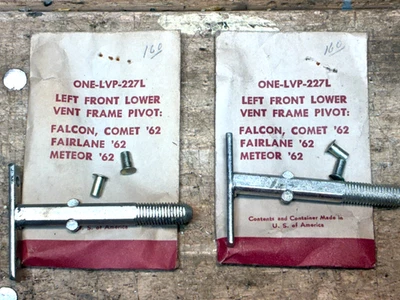 2 - NOS 1962 & UP???? FORD FALCON SEDAN, WAGON, RANCHERO LEFT VENT WINDOW PIVOTS - Image 1 of 3