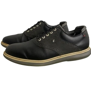 Footjoy Traditions Golf Shoe Black Leather Waterproof Lightweight Mens 12 57904 - Picture 1 of 8