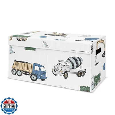 Небольшой тканевый контейнер для игрушек Sweet Jojo Designs для строительного грузовика мальчика коробка для хранения Ch - Изображение 1 из 4