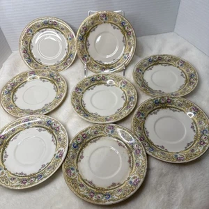 Set Of 8 Old Ivory Syracuse China Rose Marie 5.5” Dessert Plates - Picture 1 of 6