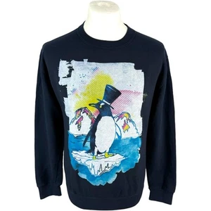 Graphic Sweatshirt Small Blue Navy Graphic SG Tag Penguin Sweater Sweat S - Picture 1 of 17