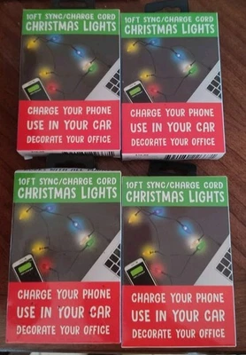 (4)Holiday Christmas Lights Sync & Charge Cable,  10 Feet, Works With All Phones - Image 1 of 4