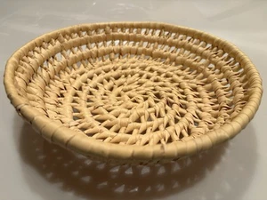 Rattan Deko Schale Korb 9x2" hellfarben TOP - Bild 1 von 6