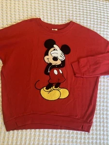 Sudadera Disney Mickey Mouse Mediana M Mujer Logo Bordado Tímida Novedad - Imagen 1 de 8