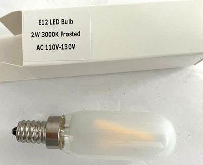 Frosted E12 Bulbs LED Dimmable 2W 3000K AC 110V - 130V NEW IN BOX OF 12 - Image 1 of 4