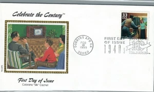 1999  First day Cover #3186f TV Entertains America Colorano cachet 1940's - Picture 1 of 2