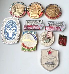 BAM Nordfest 10er Set UdSSR Sowjetisch Russisch Abzeichen Pins - Bild 1 von 9