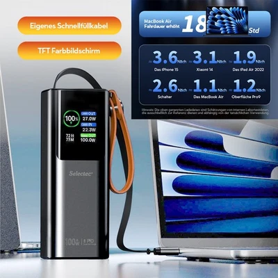 Powerbank 1000000mAh 100W USB-C Externer Batterie Ladegerät für Laptop Handy Mac - Bild 1 von 4