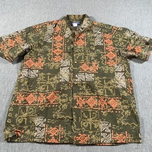 Rainbow Hawaii Shirt Mens Large Button Up Hawaiian Aloha Print Casual Summer Top - Picture 1 of 10