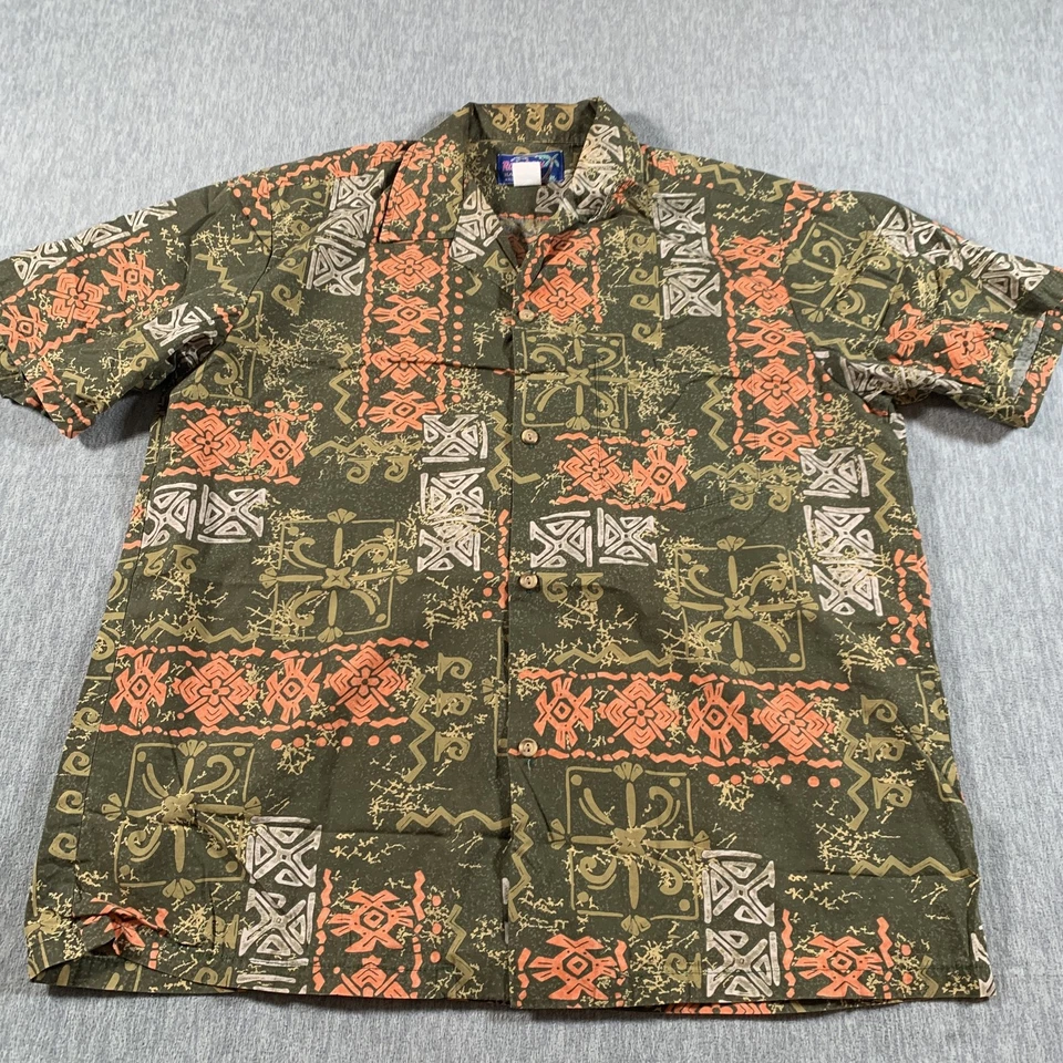 Rainbow Hawaii Shirt Mens Large Button Up Hawaiian Aloha Print Casual Summer Top - Image 1 of 4