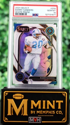 Barry Sanders 2024 Select Club Level White Prizm/35 Lions PSA 10 HOF SSP POP 2 Foto 1 de 3