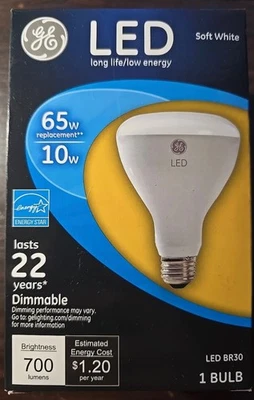 GE 10W LED Dimmable Soft White Light Bulb - Image 1 of 2