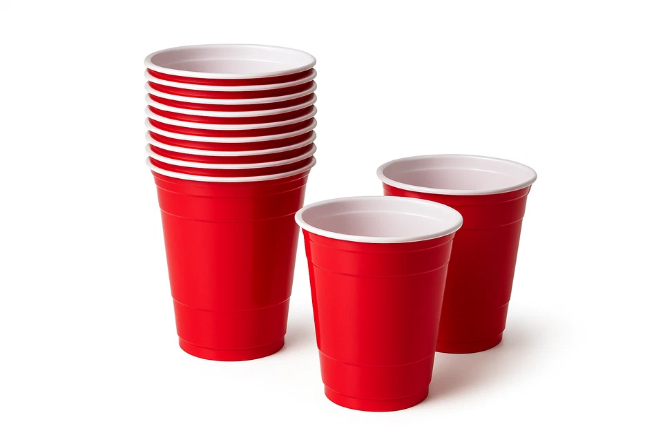 Red Plastic Party Cups 12oz / 16oz – Beer Pong Cups Reusable |Pack of 25 50 100 - Image 1 of 4