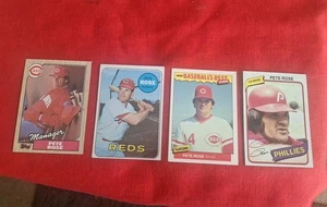 4 Stück Lot Pete Rose Sportkarten #393 #120 86 Flr #540 Topps nicht bewertet Nachlass wie besehen - Bild 1 von 14