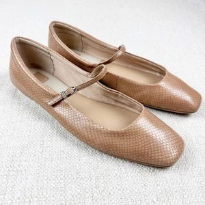 Dolce Vita Reyes Ballet Flats Mary Jane Womens 12 Toffee Snake Embossed Leather - Picture 1 of 13
