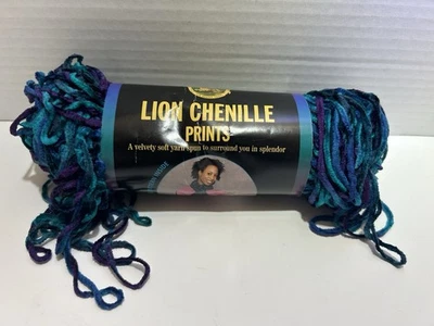 Fio marca leão estampas de chenille "Amsterdã" azul roxo verde - Imagem 1 de 3
