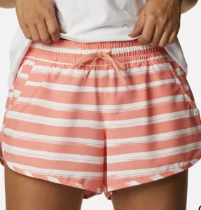 NUEVO Pantalones Cortos Columbia Para Mujer XL Bogata Bay Omni-Sombra Elastizados 3” Rayas Coral - Imagen 1 de 9