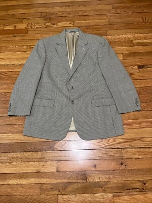 Chaqueta Blazer De Colección Bill Blass Para Hombres 44R Gris Pata de Gallo 2 Botones Abrigo Deportivo Foto 1 de 4