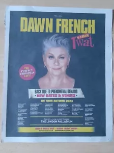 DAWN FRENCH "is a HUGE TWAT" UK Tour 2023 11.5 by 14.5 inch newspaper advert - Picture 1 of 1