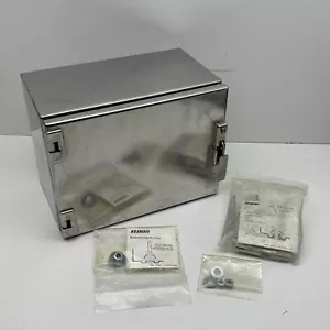 Eldon W420 Type 4x Stainless Steel Enclosure Box 9.5" x 6" x 6" Hinged Door - Picture 1 of 22