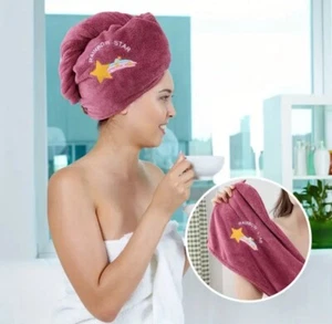 Quick Microfibre Magic Hair Fast Drying Dryer Turban Dry Towel Bath Wrap Hat Cap - Picture 1 of 5