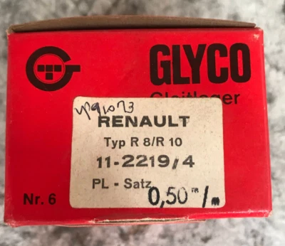 Glyco Rod Bearing Set (050) - 11-2219/4 / VP91073 - Fits Renault R8, R10 & More - Image 1 of 2
