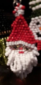 FATHER CHRISTMAS SANTA EARINGS Beaded Novelty Gift Fancy Dress - Picture 1 of 1