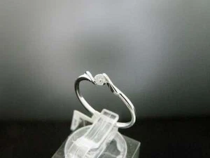 14K White Gold Engagement 0.10ct one diamond Ring Size 7 - Picture 1 of 2