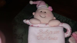 Baby Girl's First Christmas 3 pc. Gift Set ~ Plush Stocking & Ornaments + gift - Picture 1 of 8