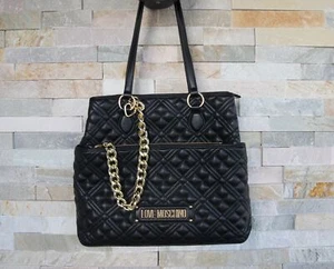 abgesteppte LOVE MOSCHINO Tasche Handtasche  schwarz  - Picture 1 of 6