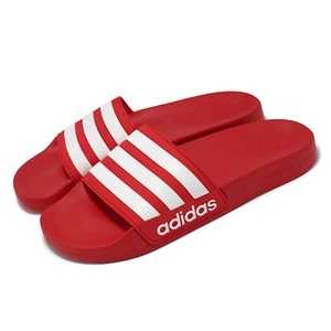 adidas Adilette Shower Vivid Red Cloud White Men Unisex Slip On Sandal GZ5923 - Picture 1 of 8