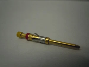 100 x male CRIMP SOCKET CONTACT GOLD PIN CONNECTOR 1mm x 27mm LOT ***NEW - Imagen 1 de 3