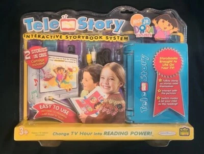 Sistema interativo de livros de histórias Tele Story Kids com histórias de Dora the Explorer NOVO - Imagem 1 de 2
