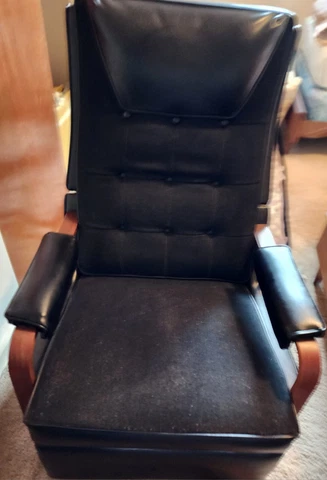 Antique 1960s Lazy Boy Recliner Black Mid Century Danish Modern Cover