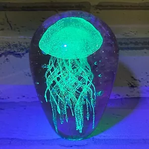 Pisapapeles Art Glass Medusas 4" Brilla en la Oscuridad Verde Náutico SPI Hogar - Imagen 1 de 11