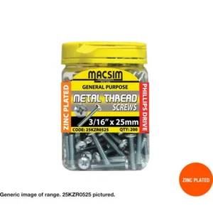 Machine Screw Zinc Pan Head 5/32" x 50mm - Jar of 180 - Picture 1 of 4