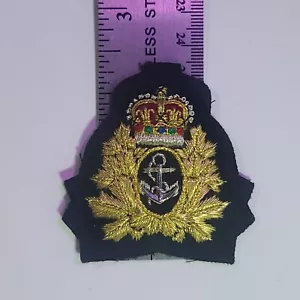RCN Officer Beret Badge Mylar Thread With Siler Tone Metal Anchor - Picture 1 of 4