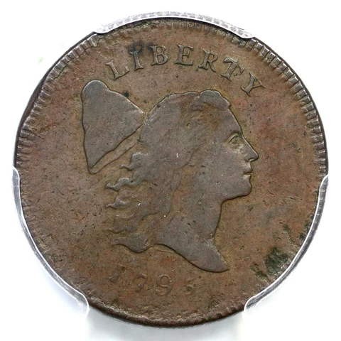 1795 C-6b R-6 PCGS VF 20 Pl Edge, No Pole Liberty Cap Half Cent Coin 1/2c Cover