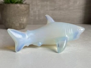 3.2" Opalite Carved Shark Skull Quartz Crystal Skull,Crystal Shark Reiki Healing - Picture 1 of 10