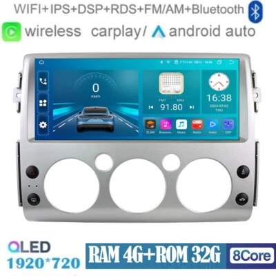 4+32G Android 12.3" Car Stereo Radio for Toyota FJ CRUISER Head Unit GPS Carplay - Image 1 of 4