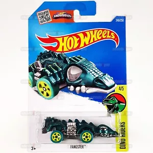 2016 Hot Wheels FANGSTER #249 verde - Dino Riders 4/5 - 1:64 HW Mattel DHT35 - Foto 1 di 2