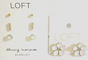 Ann Taylor Loft Women's Opal Earrings Set NWT 25 Daisy Stud Earrings NWT 24 Set - Picture 1 of 10
