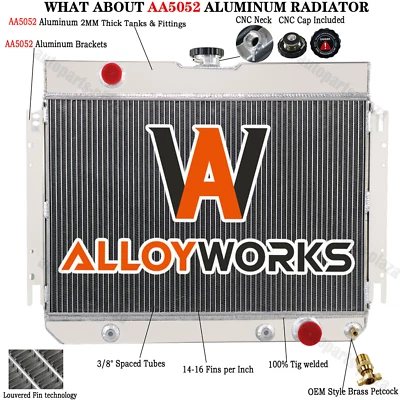 For 1963-1968 Chevrolet El Camino/Biscayne/Impala V8 L6 3 Row Aluminum Radiator - Image 1 of 4