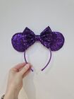 Disney - Purple Ears Headband -  Minnie Mouse - Sequin And Bow Detail